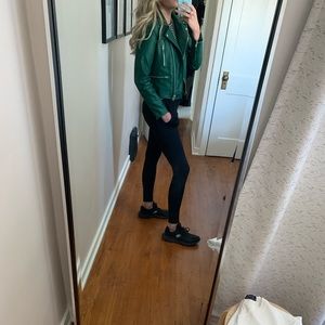Green faux leather jacket